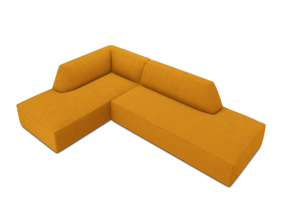 ECKSOFA links Ruby aus Cord gelb 4 Sitzplätze - Gelb, Textil (180/273cm) - Micadoni