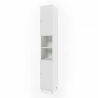 BADSCHRANK Fynn Weiß 30 x 190 cm - Weiß, Holzwerkstoff (30/190/30cm) - Vicco