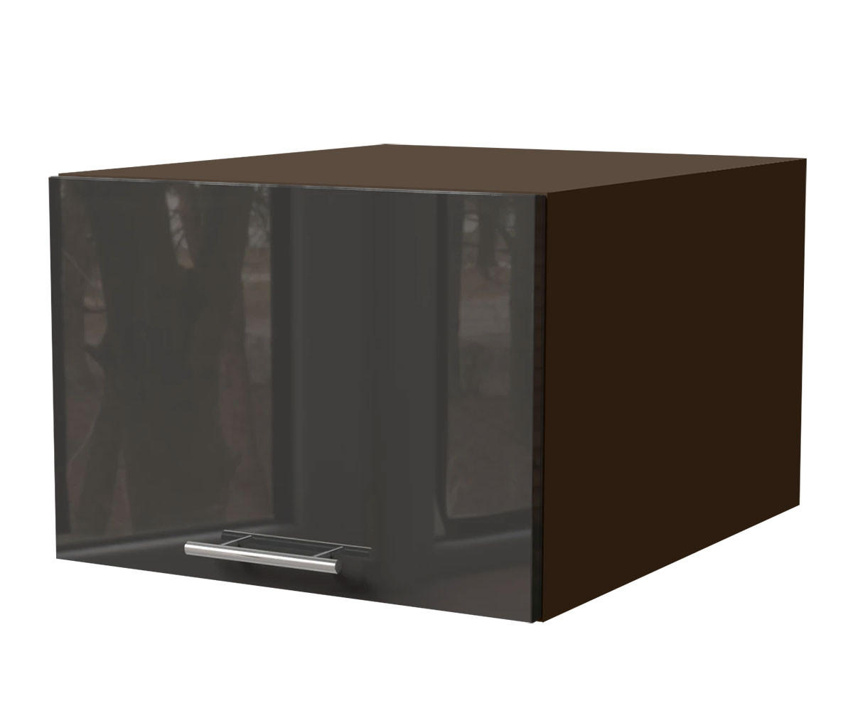 AUFSATZSCHRANK Essen W6B/50 Graphit Hochglanz / Lava Matt 50 / 59 / 36cm - Dunkelgrau/Graphitfarben, Holz/Holzwerkstoff (50/36/59cm) - Feldmann-Wohnen