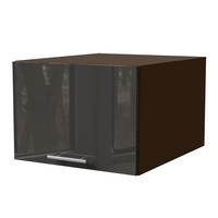 AUFSATZSCHRANK Essen W6B/50 Graphit Hochglanz / Lava Matt 50 / 59 / 36cm - Dunkelgrau/Graphitfarben, Holz/Holzwerkstoff (50/36/59cm) - Feldmann-Wohnen