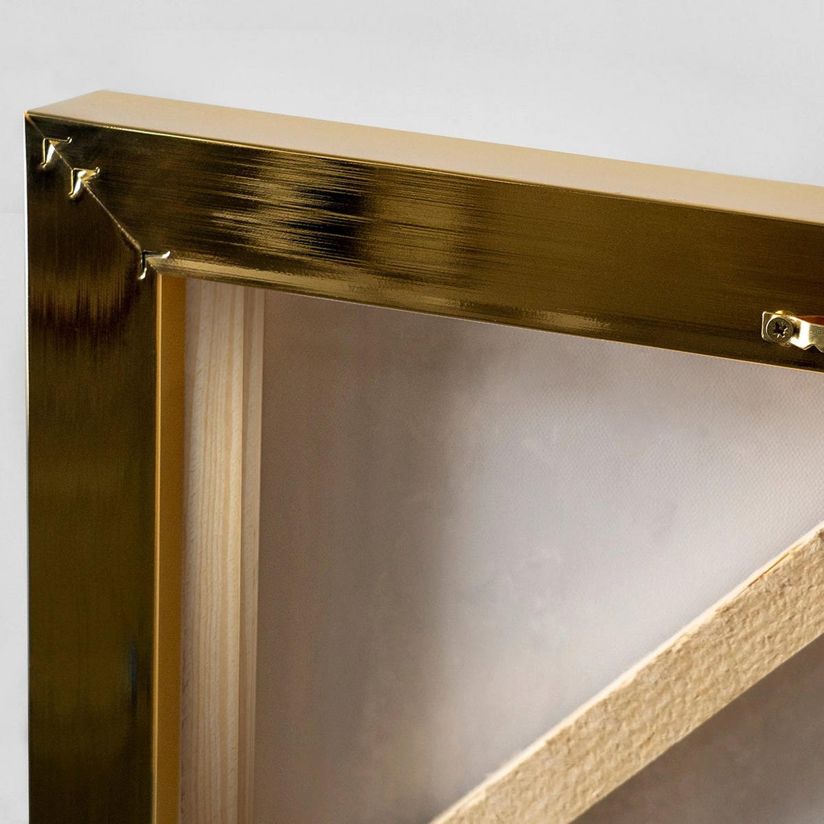GEMÄLDE Löwengrazie Schattenfugenrahmen Gold 120x80 cm - Goldfarben, Holz (120/80cm) - YS-art gallery