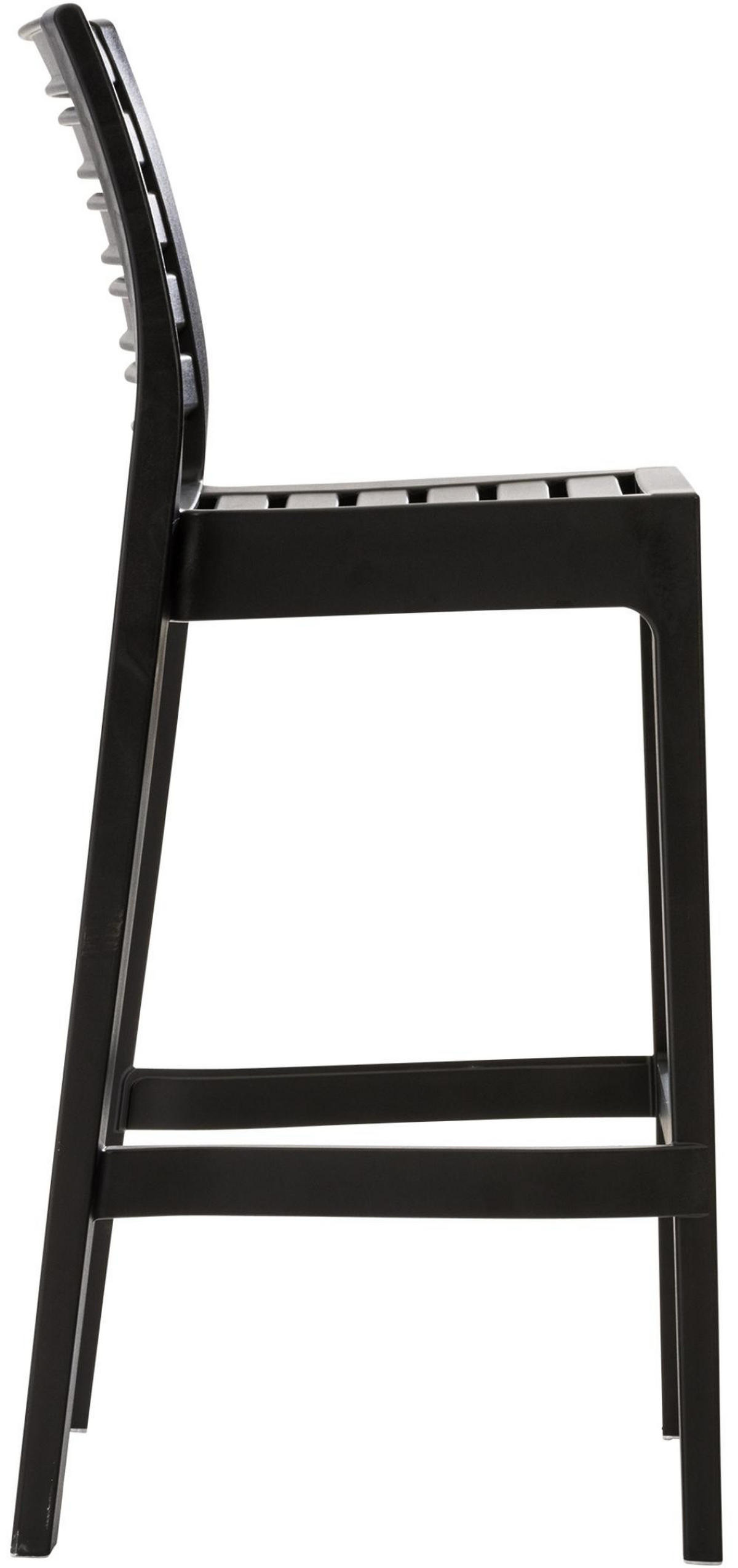 BARHOCKER 4er Set Kunststoff schwarz - Chromfarben/Schwarz, Kunststoff (45/105/51cm) - CLP