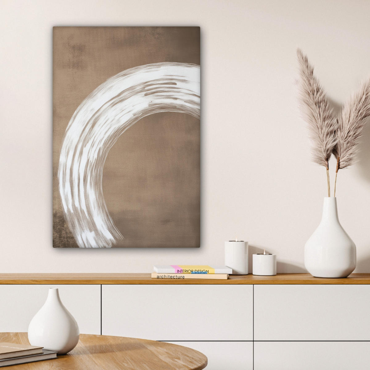 LEINWANDBILD Farbe - Braun - Japandi 60x90 cm - Kupferfarben, Textil (60/90cm) - MuchoWow