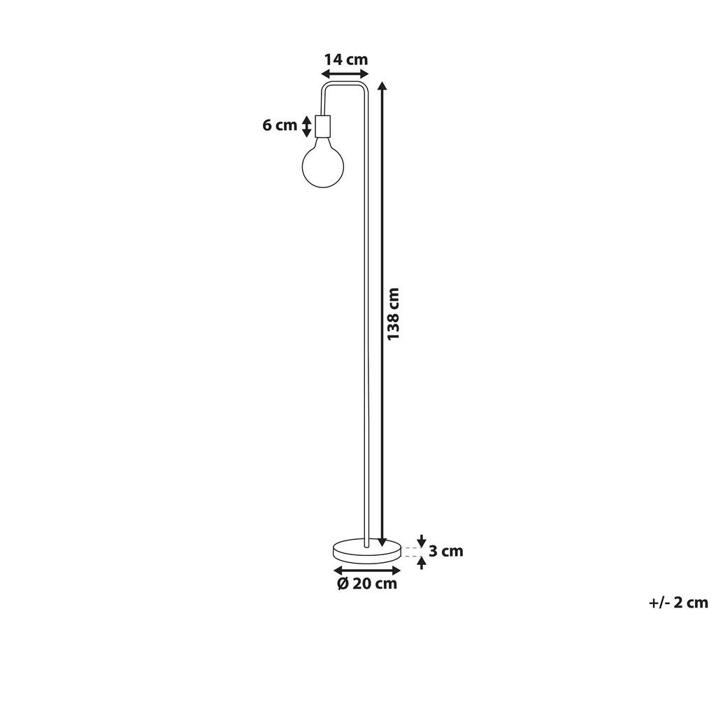 Thumbnail - Beliani Stehlampe, Metall, E27, 20x140x14 cm, Lampen & Leuchten, Innenbeleuchtung, Stehlampen, Stehlampen