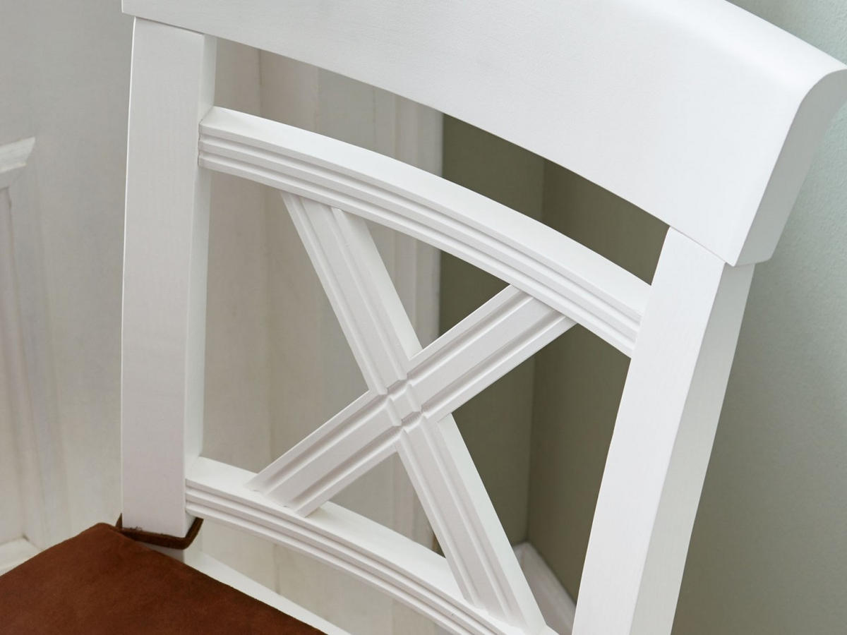 ESSZIMMERSTUHL Novara - Weiß/Braun, Holz (45/96/55cm) - Casamia Massive Möbel