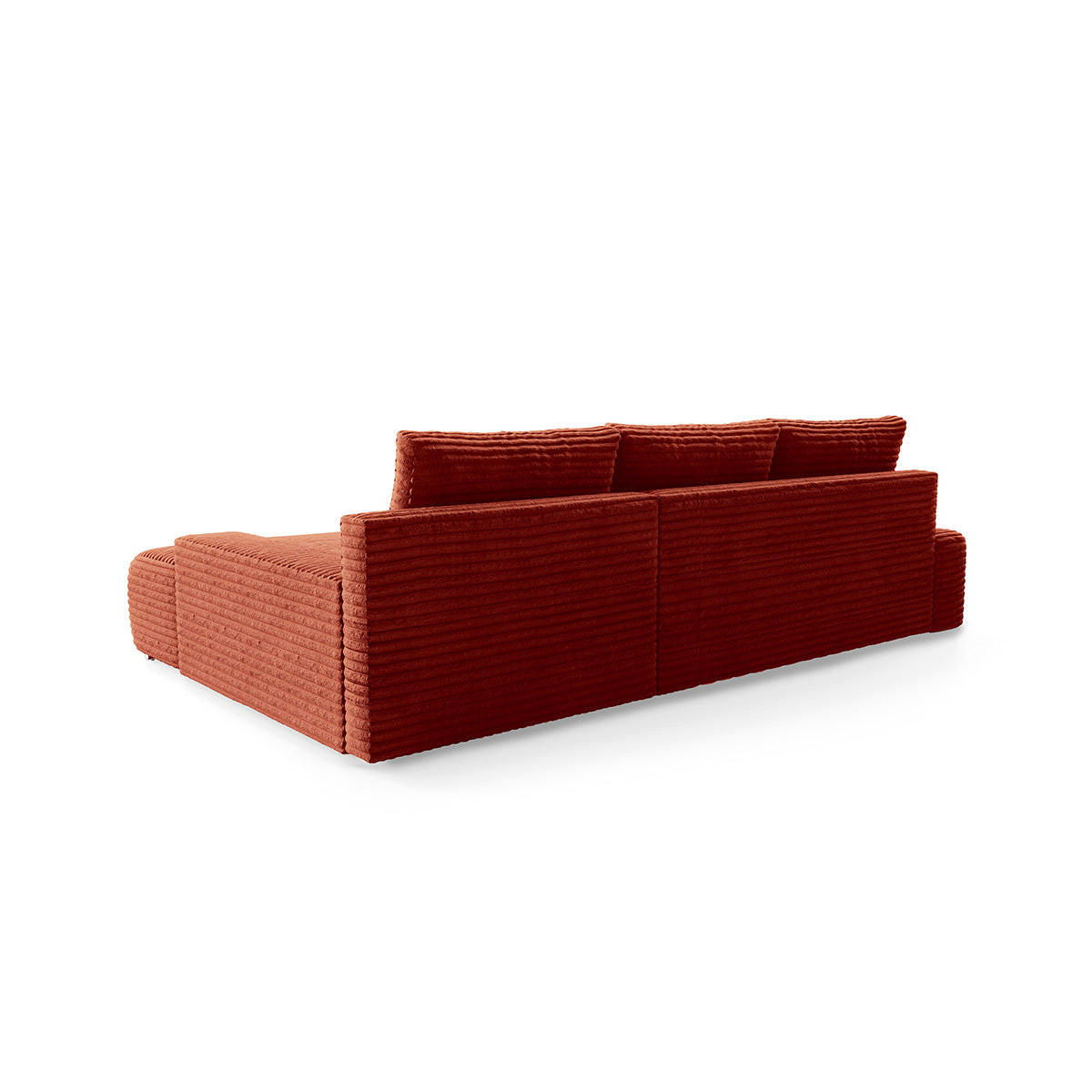 ECKSOFA Ivana 3 Sitzplätze Terracotta - Orange, Holz (265/172cm) - Petits-meubles
