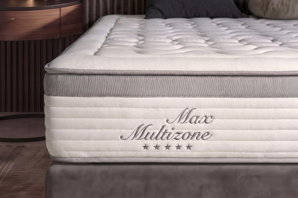 MATRATZE Grand Max Multizone - 200X200 cm- Härtegrad H2/H3 - Weiß, Textil (200/200cm) - Moonia