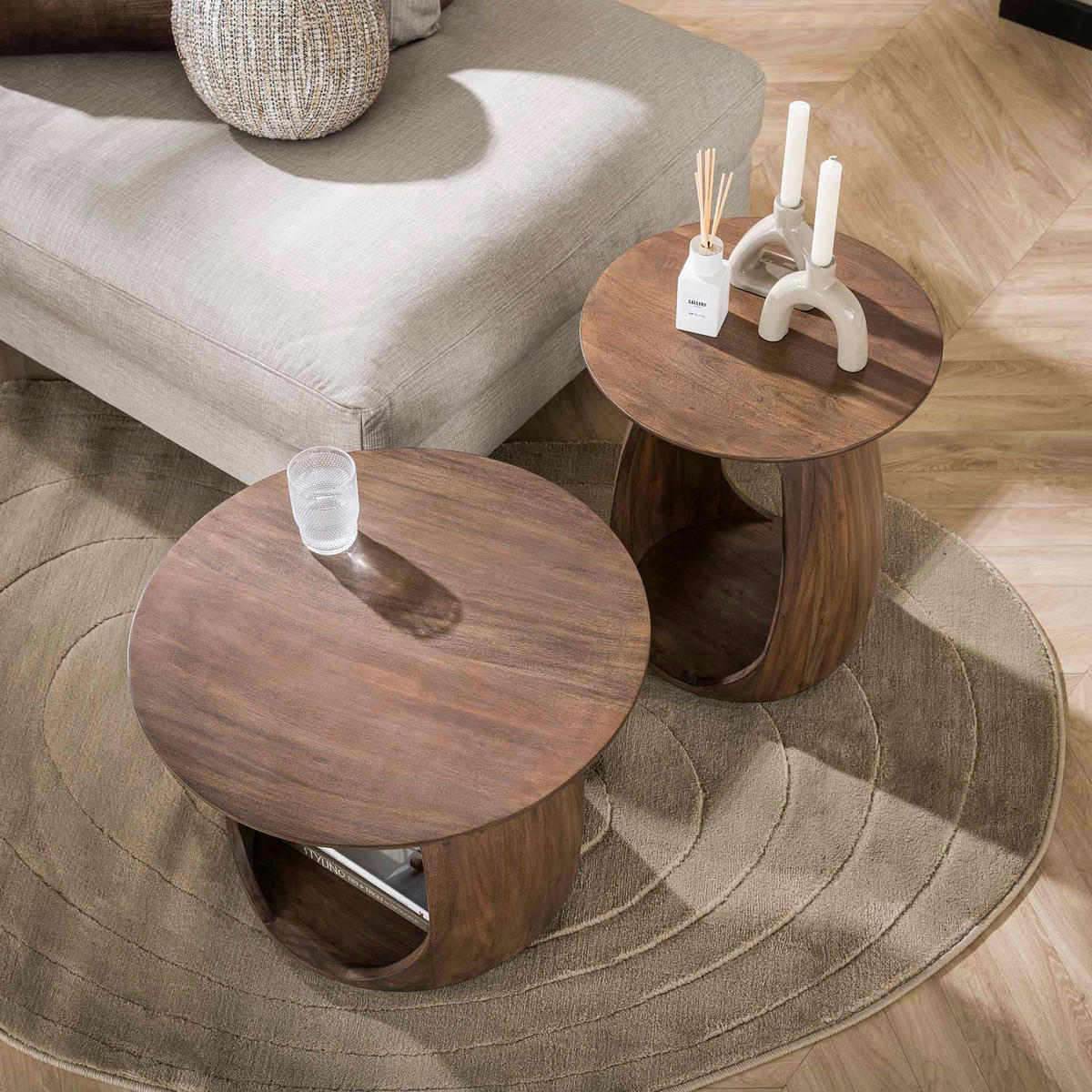 BEISTELLTISCH Solid Braun 60/60/46 cm - Braun, Holz (60/46/60cm) - Hoyz Collection