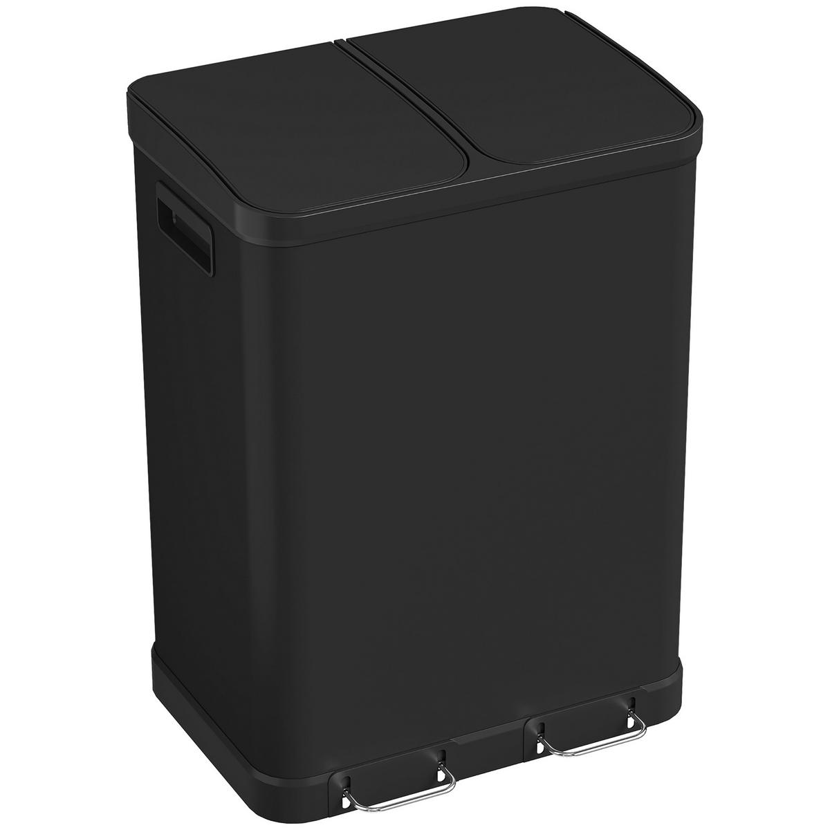 ABFALLEIMER Schwarz 1 Stück - Schwarz, Metall (39.5/67/48.8cm) - GiPP