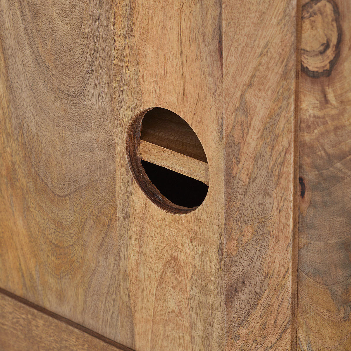 TV-LOWBOARD - Mango massiv / Eisen - Mango / Schwarz - Braun, Holz/Metall (180/50/55cm) - home24