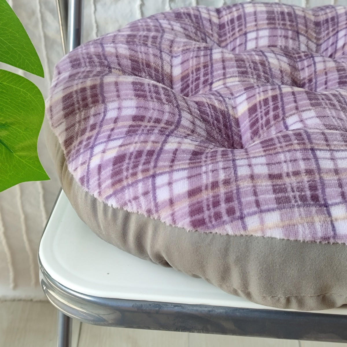 GARTENHOCKERAUFLAGE 40/40/8cm - Lila, Textil (40/8/40cm) - Authentics