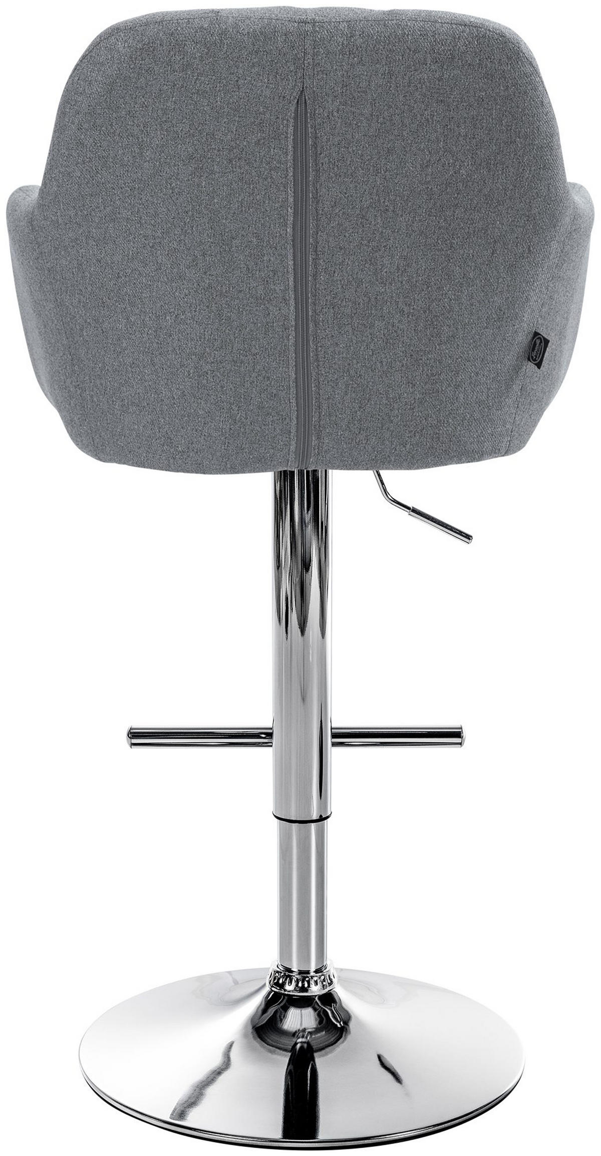 BARHOCKER Nardo Stoff chrom grau - Chromfarben/Grau, Textil/Metall (57/118/59cm) - TPFLiving