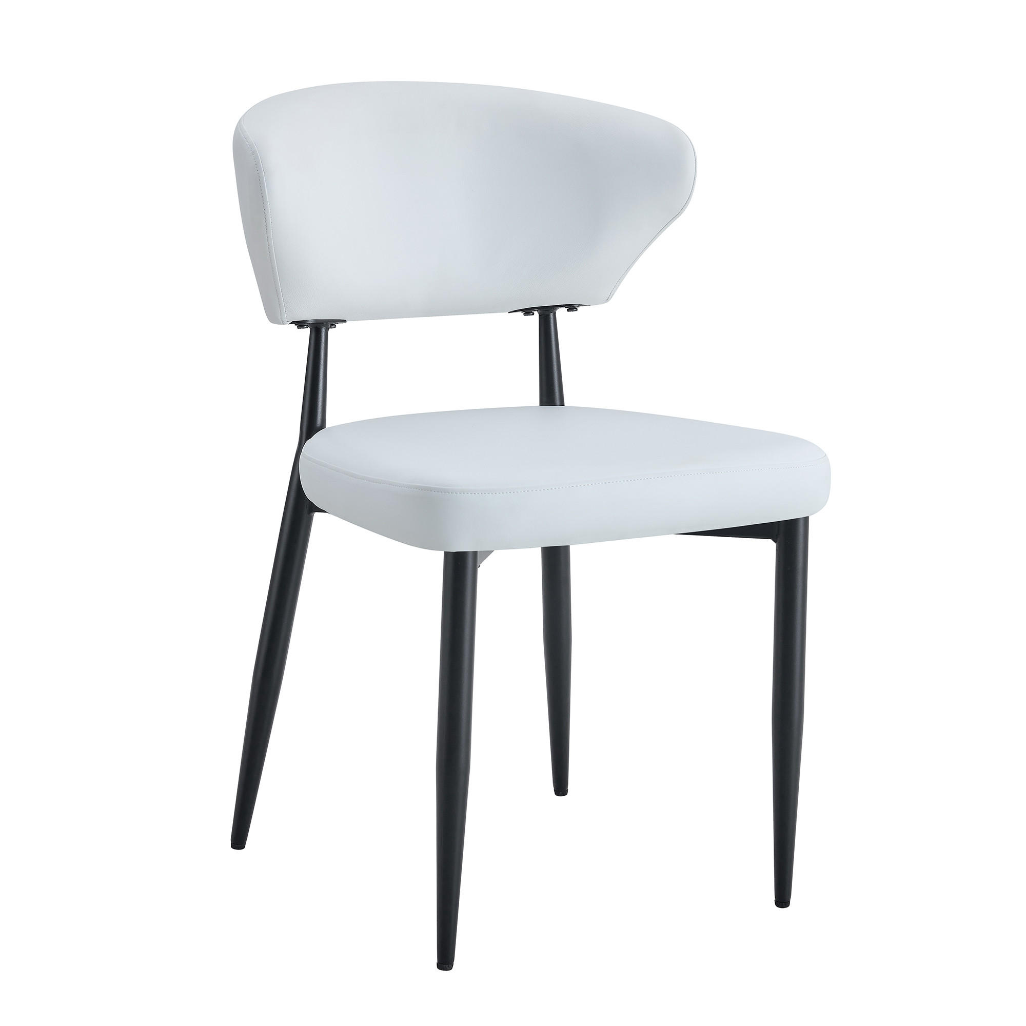 STUHL-SET DE-36505 2 Stück mit PU-Bezug und Metallbeinen Weiß - Weiß, Metall (45/80/50cm) - ComfortXL