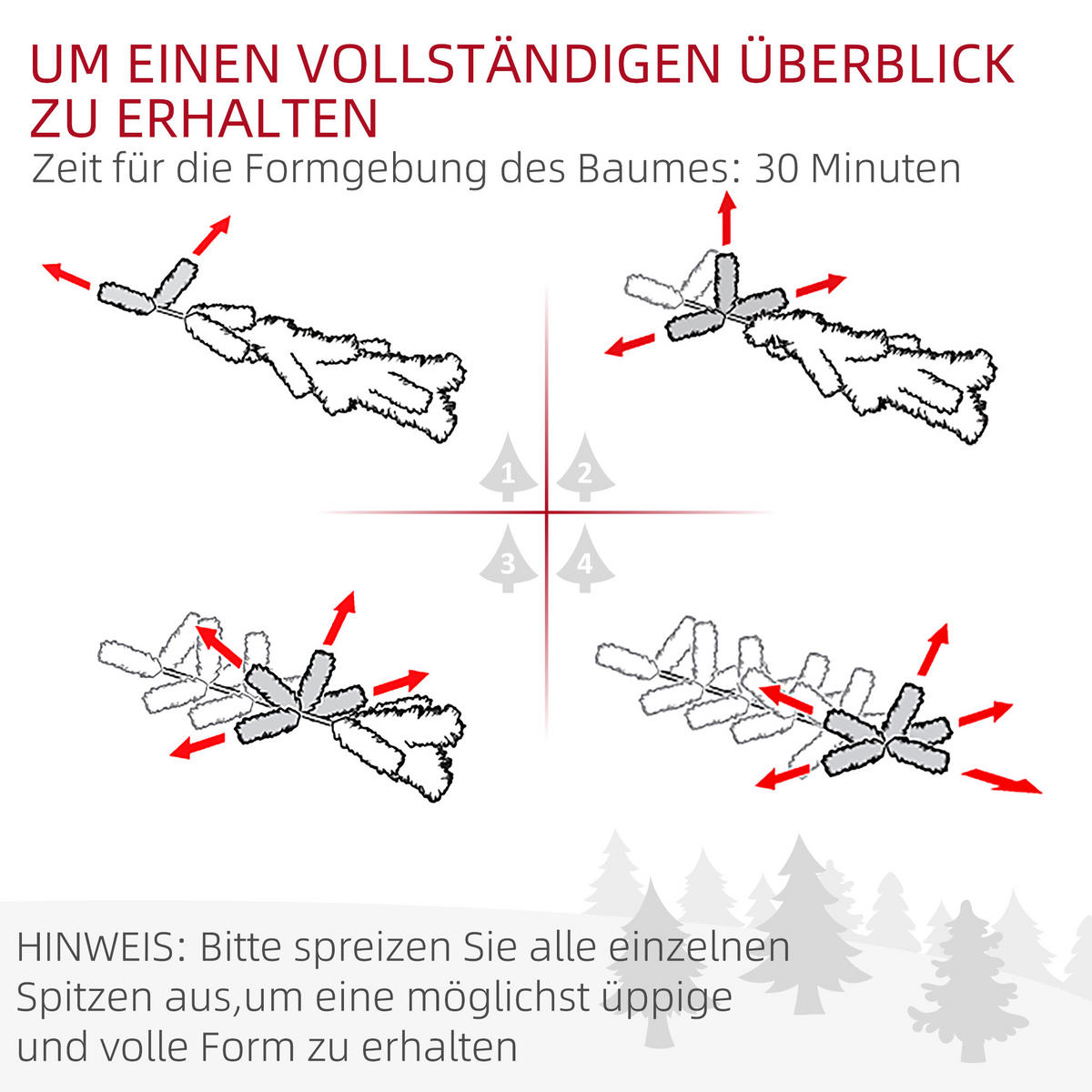 KÜNSTLICHER-WEIHNACHTSBAUM 180 cm Kieferbaum künstlich mit 795 Spitzen drinnen - Grün, Kunststoff (180cm) - HOMCOM