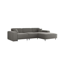 ECKSOFA Gloria In Tiffani - Grau, Holzwerkstoff/Textil (266/165cm) - Fun Möbel