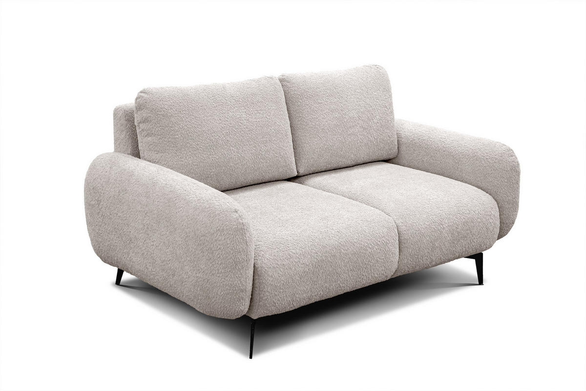 SOFA FEBE 2-Sitzer, ecru - Champagner/Schwarz, Holz/Textil (160/82/96cm) - Courtois Laville