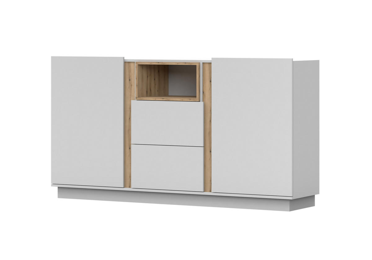 LOWBOARD - Kommode Reyla Weiß - Weiß, Holzwerkstoff (180/96/42cm) - Möblo
