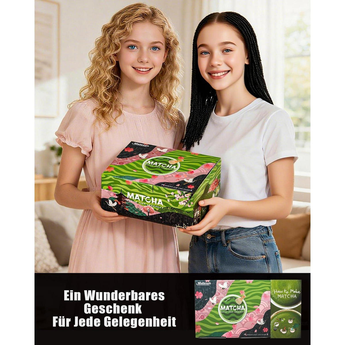 MATCHA Set 7-teilig Rosa Keramik Bambus - Rosa, Keramik (15/10/15cm)
