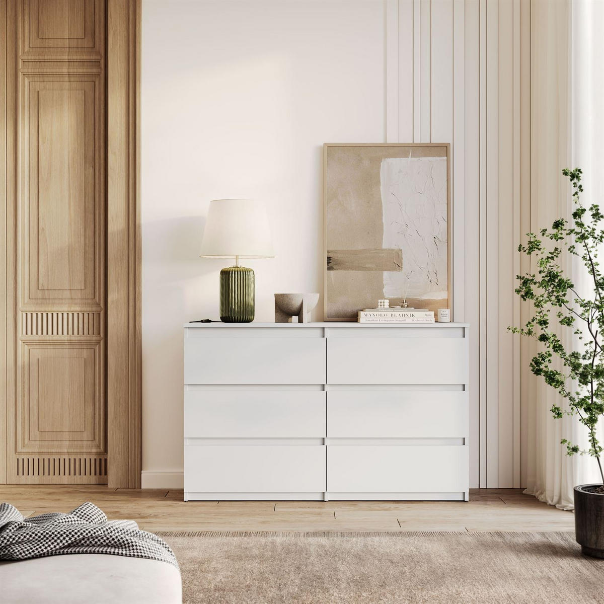 SIDEBOARD HANA M6 Weiß 120cm - Weiß, Holzwerkstoff (120/74.4/30cm) - Lookway