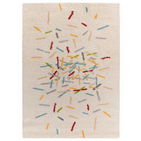HOCHFLORTEPPICH beige und mehrfarbig Bremen 133/190 cm - Multicolor/Weiß, Naturmaterialien/Textil (133/190cm) - Atticgo