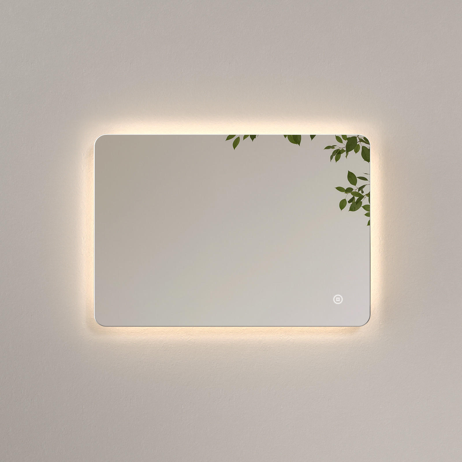 BADSPIEGEL mit Touch-Bedienung Beleuchtung Rechteckig 70/50 cm - Weiß, Glas (50/3/70cm) - EMKE