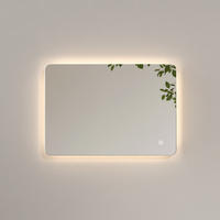 BADSPIEGEL mit Touch-Bedienung Beleuchtung Rechteckig 70/50 cm - Weiß, Glas (50/3/70cm) - EMKE