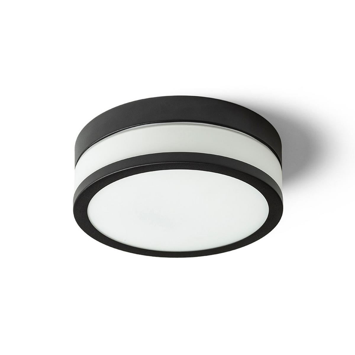 DECKENLEUCHTE CIRA LED 23 Opalglas 12 W IP44 - Schwarz, Glas (23.5/23.5/8cm) - Rendl