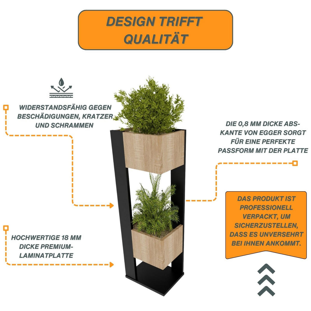 BLUMENSTÄNDER Duo - Sonoma Eiche, Holzwerkstoff (23/98/29cm) - RAUMHIRSCH FURNITURE