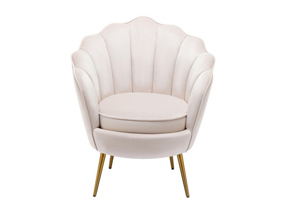 MUSCHELSESSEL - Samt - Beige - LALEA - Beige, Textil (76/88/73cm) - Vente-Unique