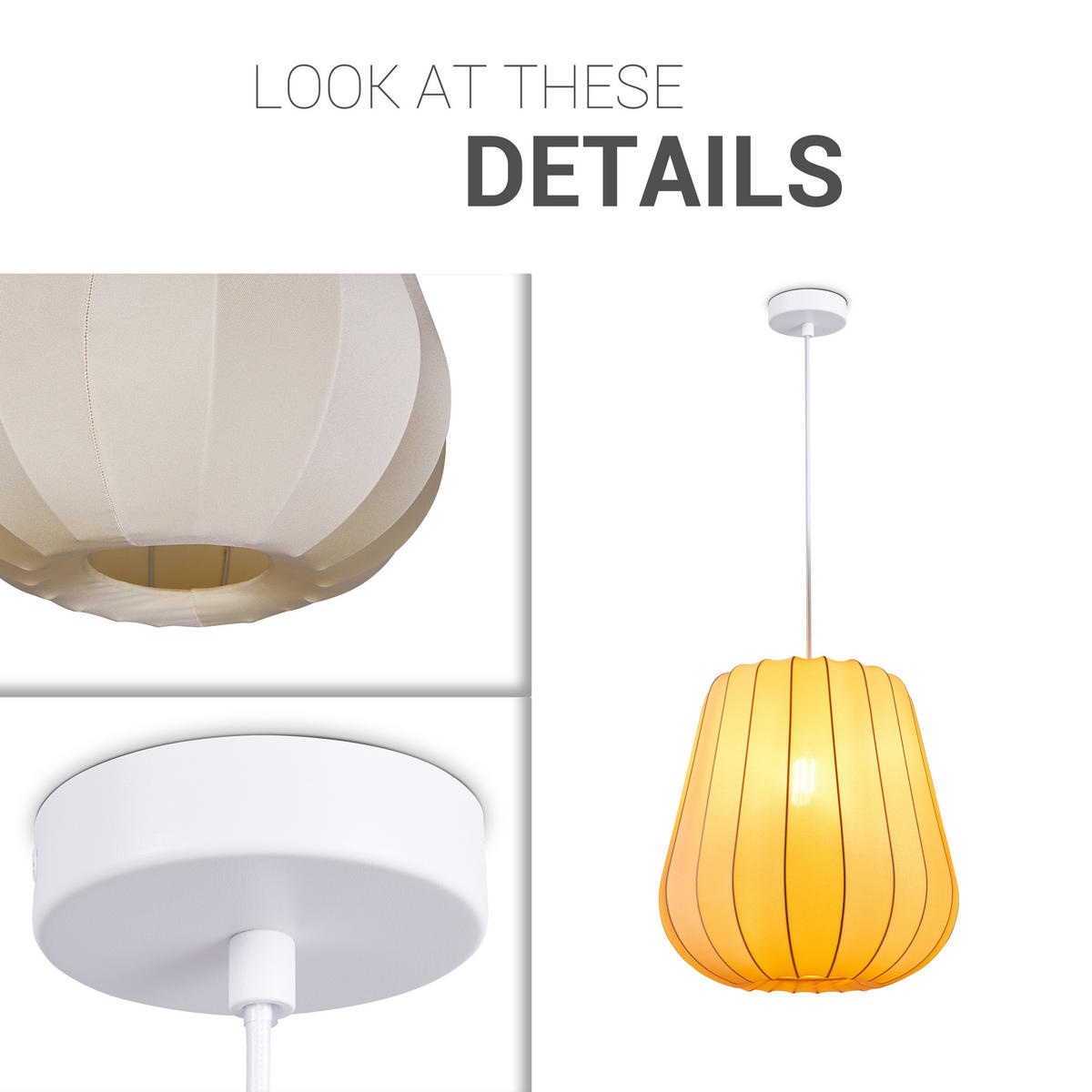 PENDELLEUCHTE Hugo Pd1 Aysun - Beige/Weiß, Metall (35/35/41cm) - Paco Home