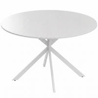ESSTISCH Spanplatte Stahl Weiß - Weiß, Metall (120/120/75cm) - HOMCOM