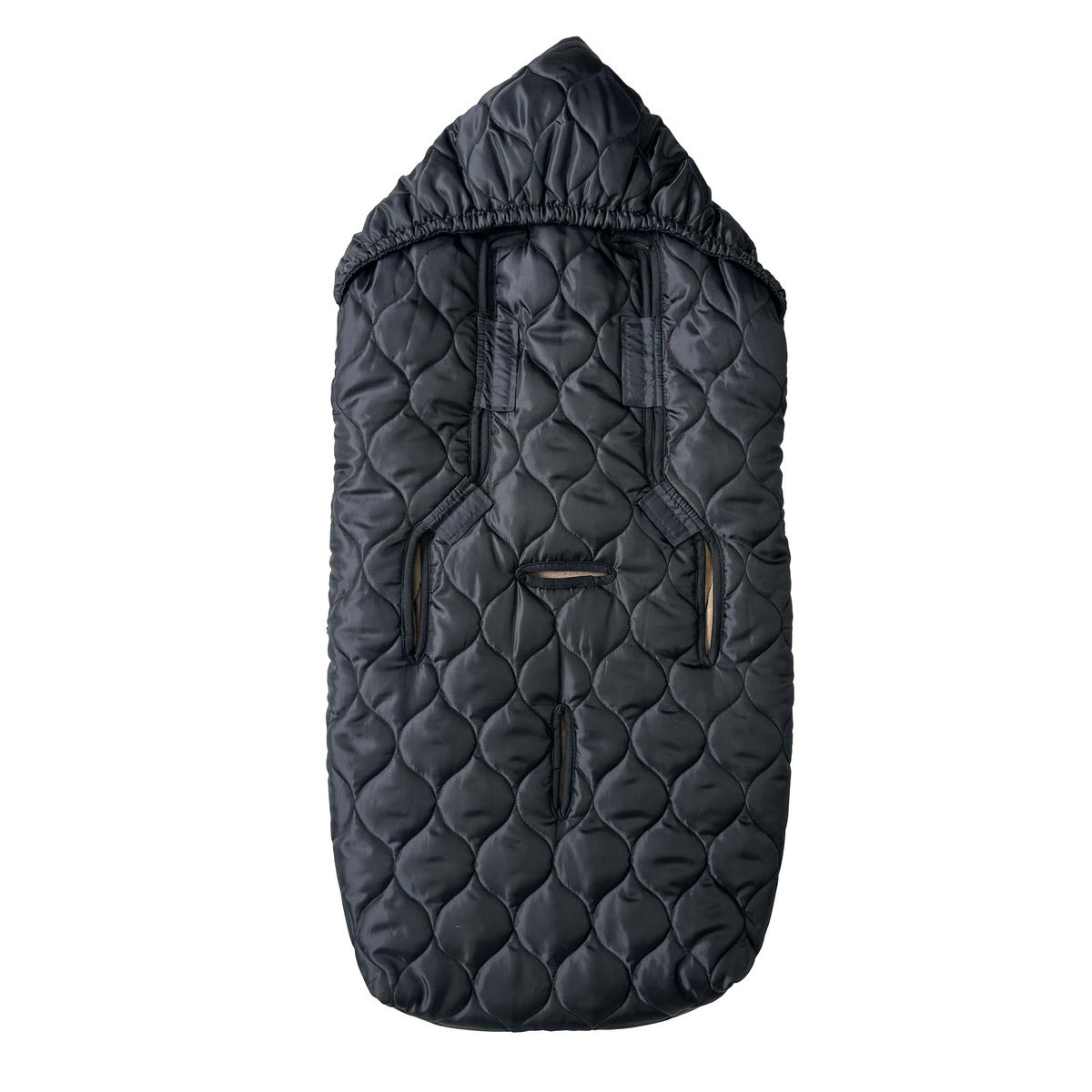 KINDERWAGEN-FUSSSACK Recy XL, black/light brown - Schwarz, Textil (44/7/95cm) - Kaiserbaby
