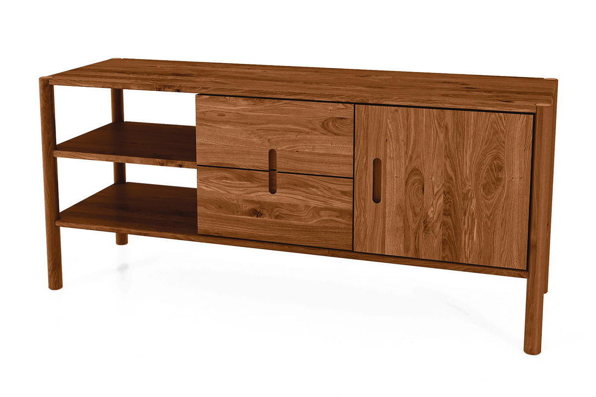 KOMMODE INA Wildeiche - Mokka, Holz (142/64/46cm) - byoak