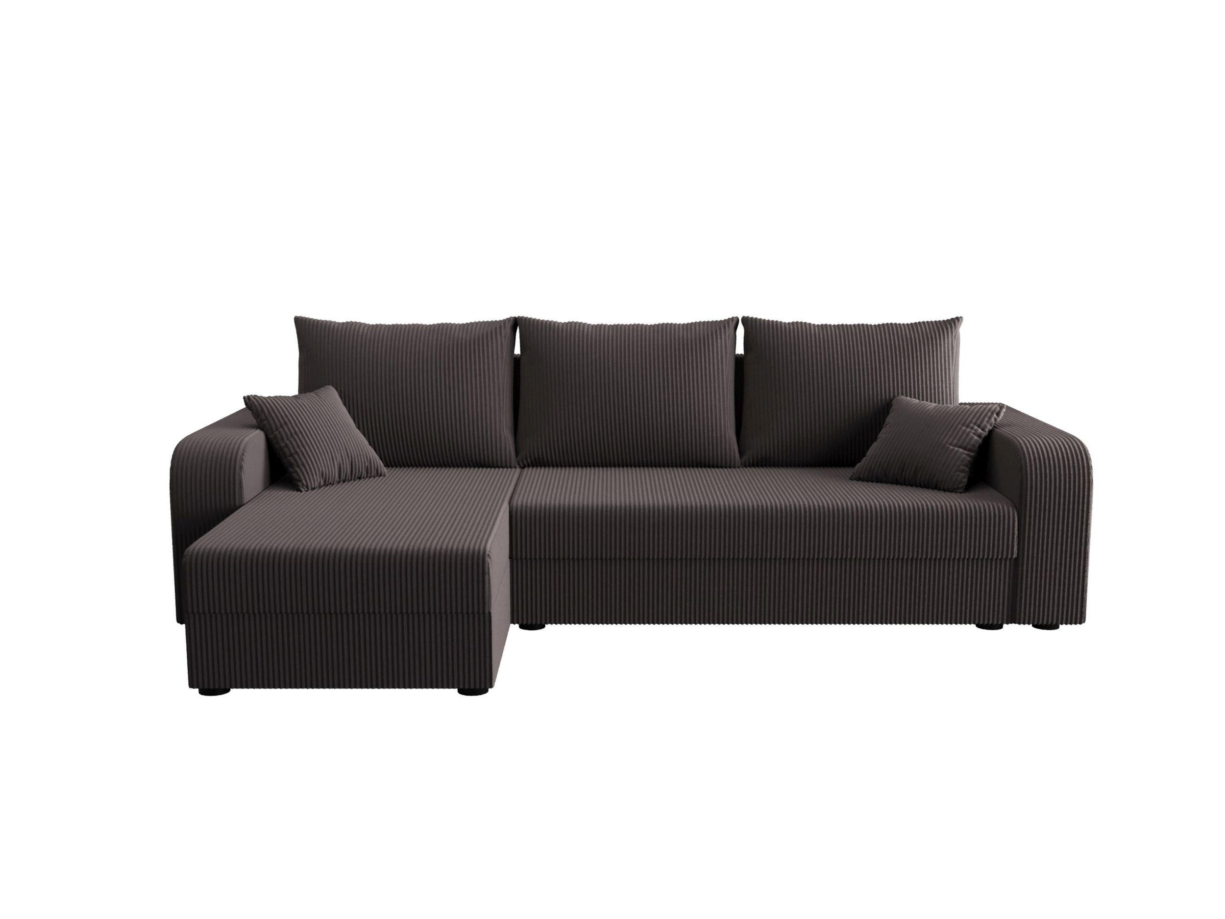 ECKSOFA HEWLET L BIS Zoom 21 Links mit Schlaffunktion - Dunkelgrau, Textil (240/140cm) - Bedante