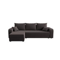 ECKSOFA HEWLET L BIS Zoom 21 Links mit Schlaffunktion - Dunkelgrau, Textil (240/140cm) - Bedante