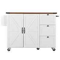 KÜCHENINSEL 140/45/92,5 cm beige mit klappbarer Arbeitsplatte - Weiß, Holzwerkstoff (140/92.5/73cm) - OKWISH