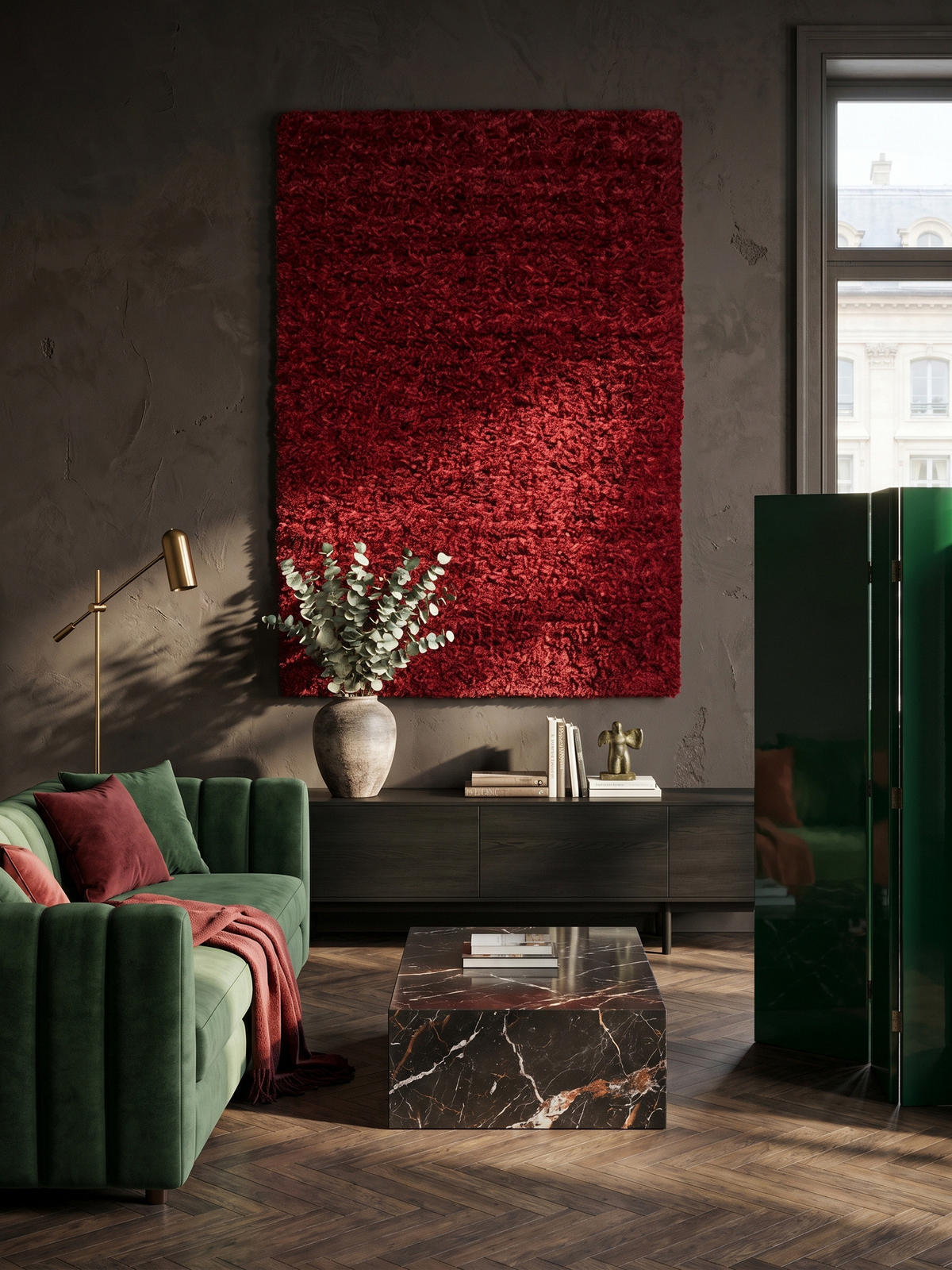TEPPICH Hochflor Unifarben Polypropylen Wohnzimmer Shaggy Rot Rechteckig 300x400 - Rot, Textil (400/300cm) - KADIMA DESIGN