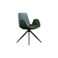 DREHSTUHL QUEN Grün Kunstleder - Schwarz/Grün, Leder (55.5/82/55cm) - KAWOLA