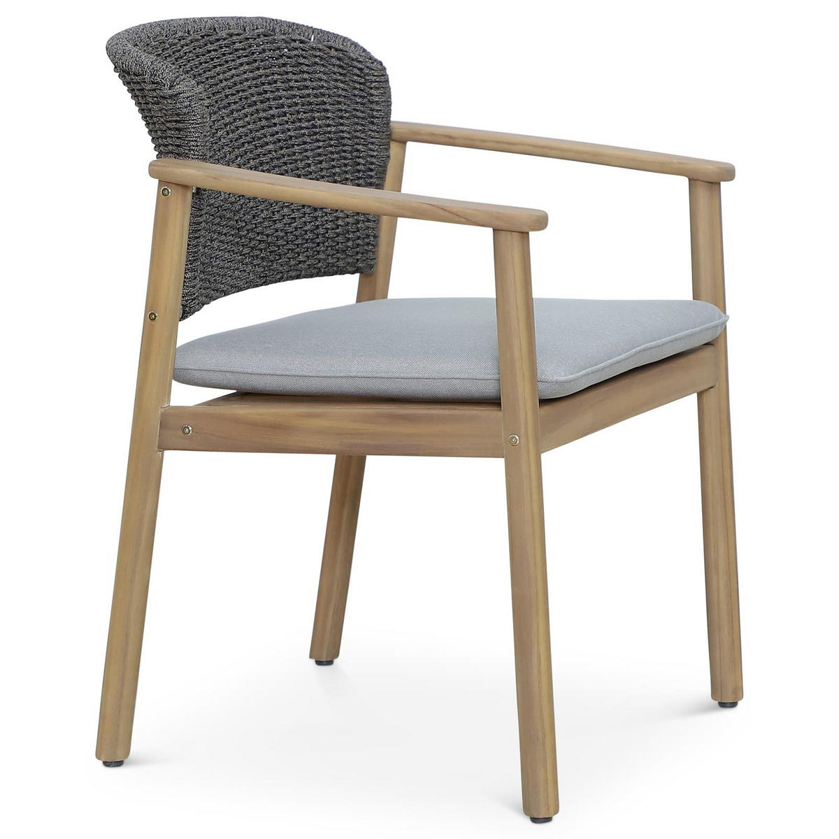 GARTENSTUHL SURIN grau, natur - Grau, Holz/Textil (63/82/61cm) - IDIMEX