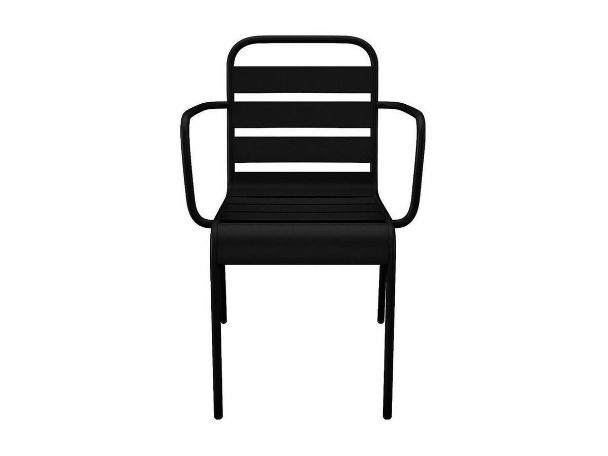 GARTENSTUHL - 56cm x 59cm - Stahl - schwarz - MIRMANDE - Schwarz, Metall (56/79/59cm) - Vente-Unique