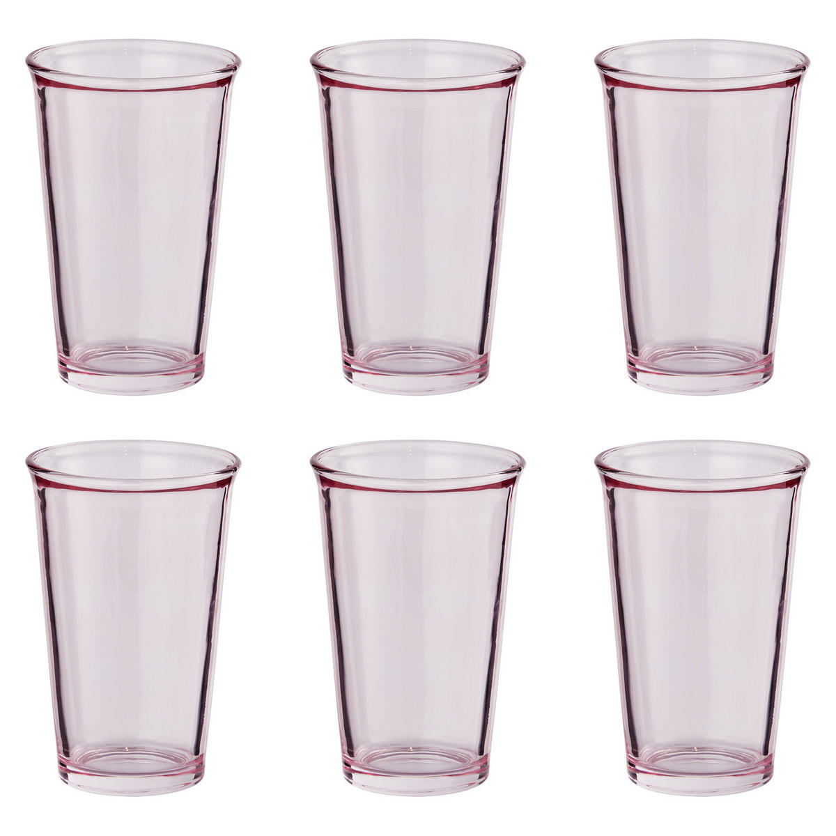 TRINKGLAS (6er-Set) Galet 280ml - Rosa, Glas (0.28L) - Butlers