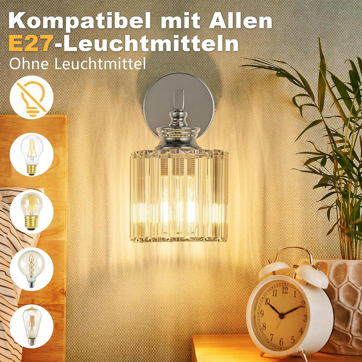 WANDLEUCHTE 19/13.6/23cm - Chromfarben, Metall (19/23/13.6cm) - Nettlife