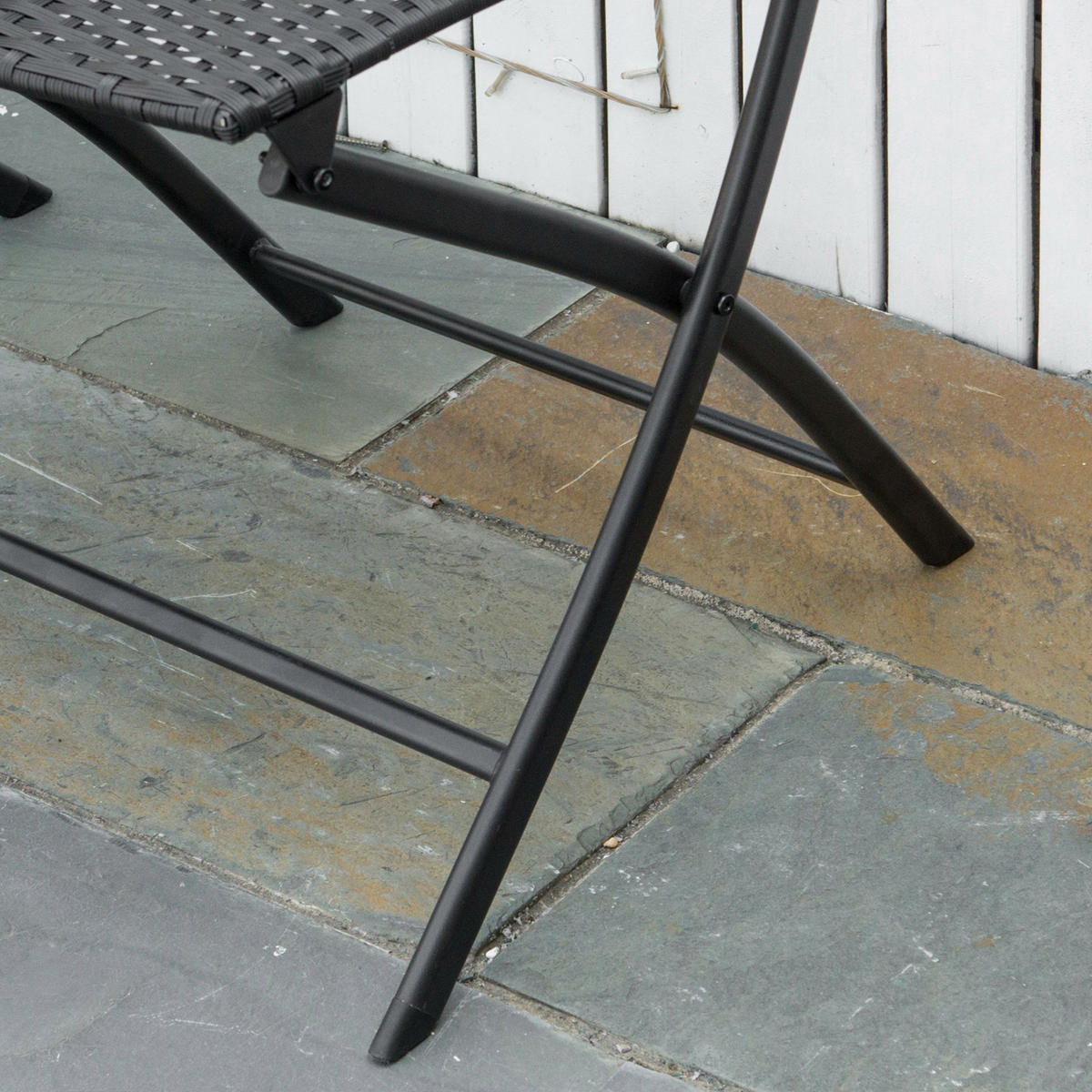 BALKONGARNITUR aus Rattan 60x60x72cm braun mit Klappstühlen - Braun, Naturmaterialien - Modfu