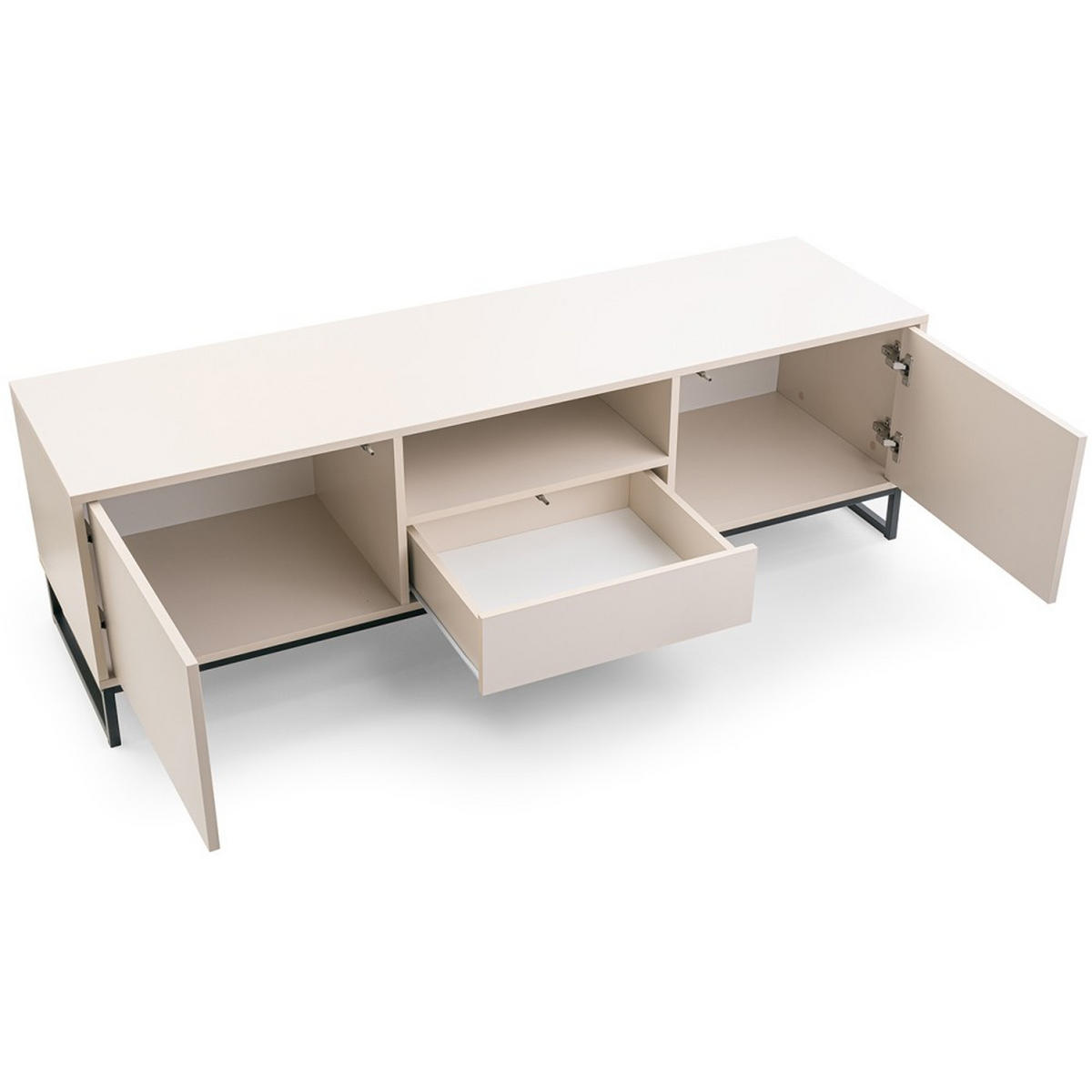 LOWBOARD Giana mit 2 Türen und Schublade, 160 cm, Beige Sand - Sandfarben/Beige, Holzwerkstoff (160/48.5/45cm) - Beautysofa