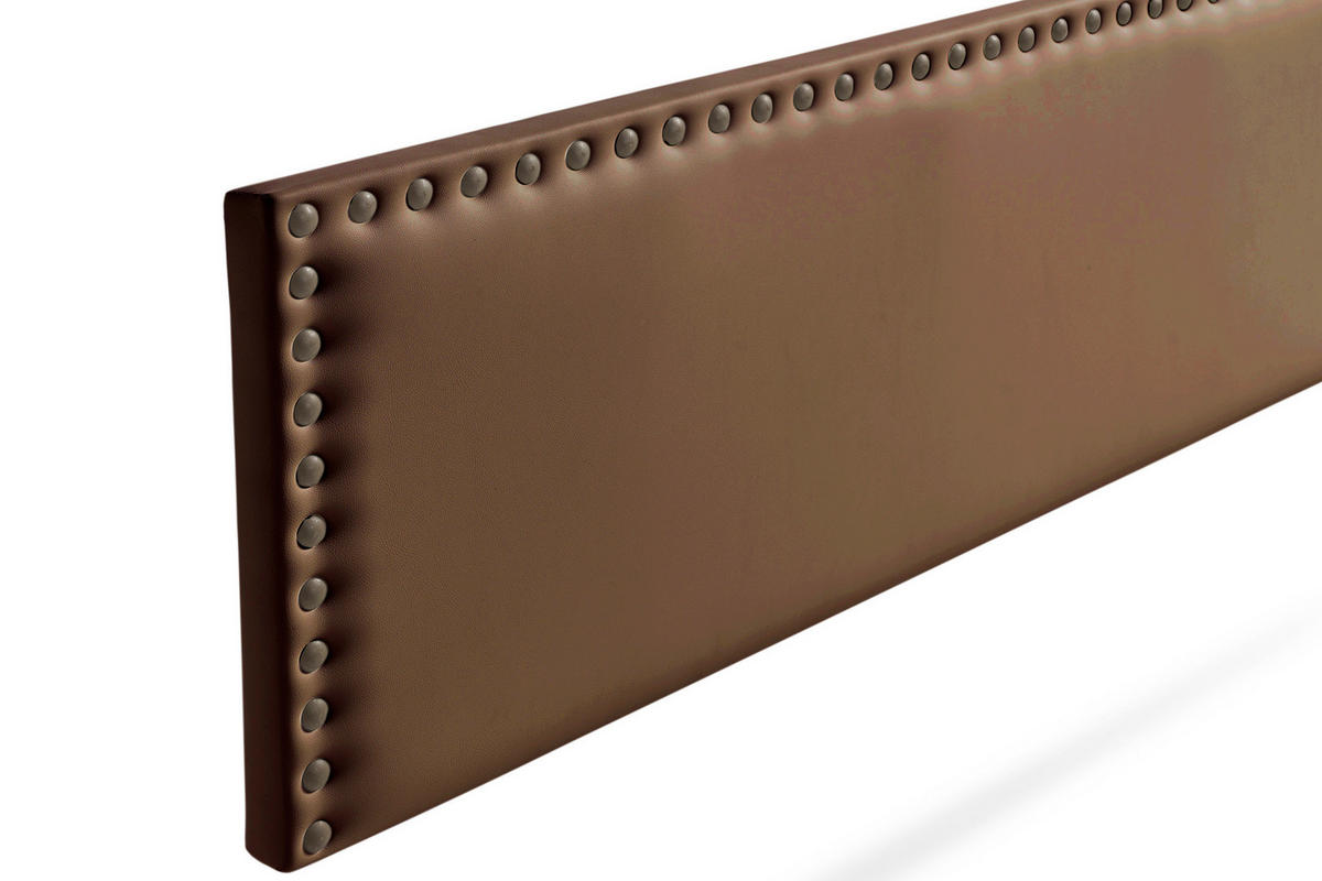 KOPFTEIL gepolstert MODENA Kunstleder 130x55x8 cm - Braun - Moonia - Braun, Holz (130/8/55cm)