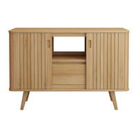 WASCHBECKENUNTERSCHRANK - 120 cm x 55 cm - Holz, Platte - Naturfarben Hell - WAMENA - Naturfarben, Holz (120/80/55cm) - Vente-Unique