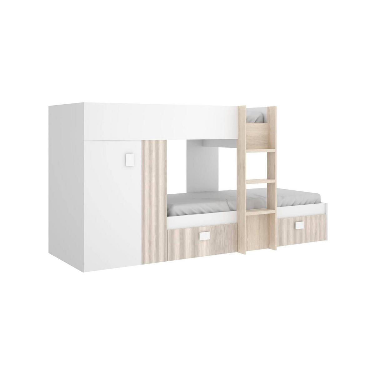 SCHLAFZIMMER Weiß, Eiche 111/271/150 cm - Eichefarben/Weiß, Holzwerkstoff (90/190cm) - DMORA