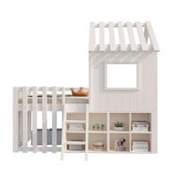 HAUSBETT 90/200 cm Weiß aus Massivholz mit Stauraum und Spielhaus-Design - Weiß, Holz (90/200cm) - Flora Grace