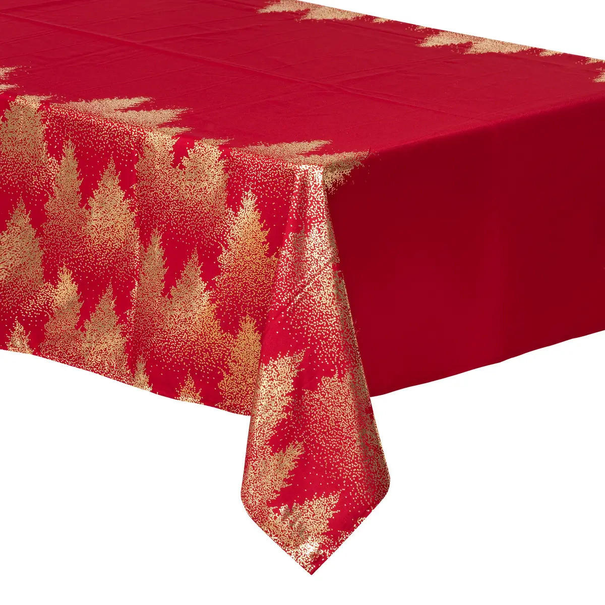 TISCHDECKE Weihnachtsbäume 140/360 cm - Rot, Textil (140/0.12/360cm) - Atmosphera Createur d´interieur