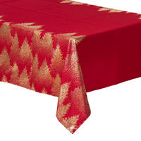 TISCHDECKE Weihnachtsbäume 140/360 cm - Rot, Textil (140/0.12/360cm) - Atmosphera Createur d´interieur